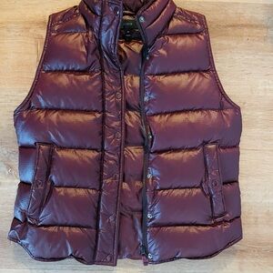 J. Crew Burgundy Puffer Vest